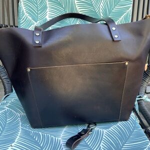 Portland Leather Goods Large Tote and key fob.